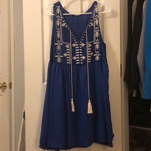 Royal blue and white dress